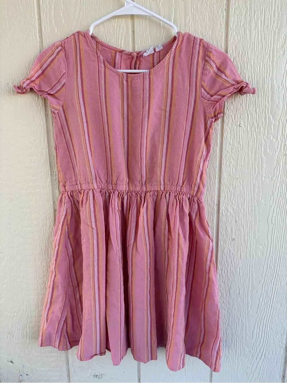Gap Kids Girls' Pink Striped Short Sleeve Dress Size XXL
